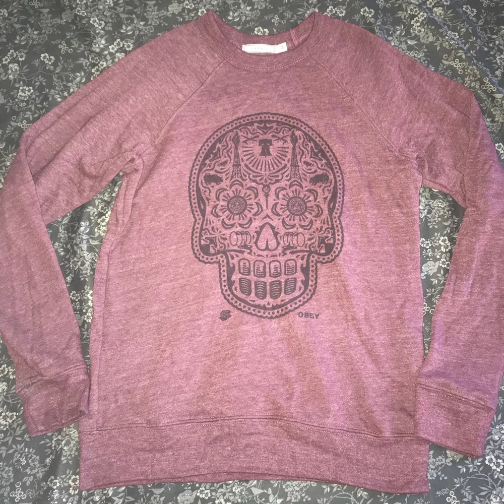 Maroonish Obey sweater